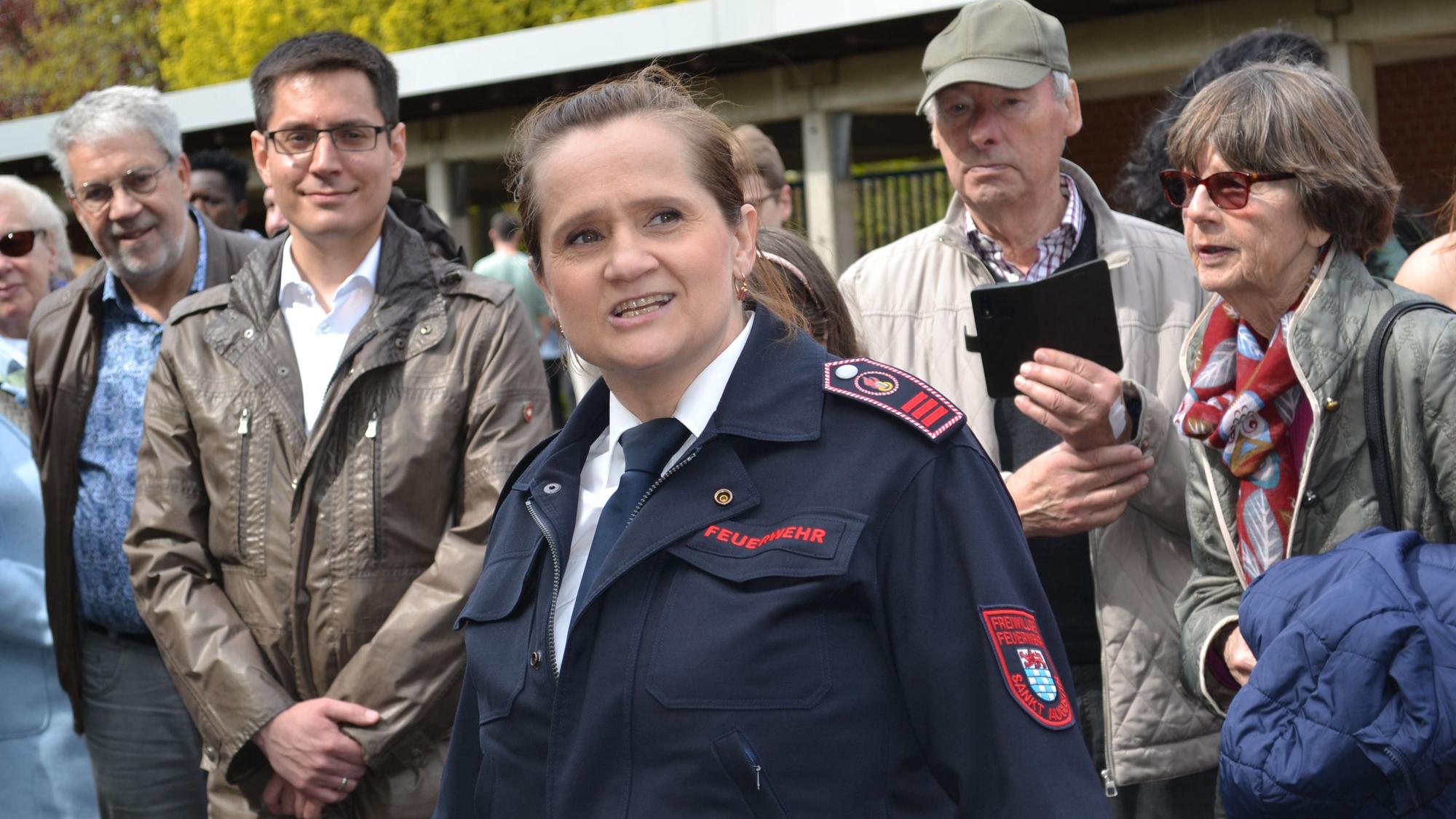 Stadtjugendfeuerwehrwartin Katarzyna Kratz war trotz des unerwarteten Verlaufs zufrieden mit der Übung.