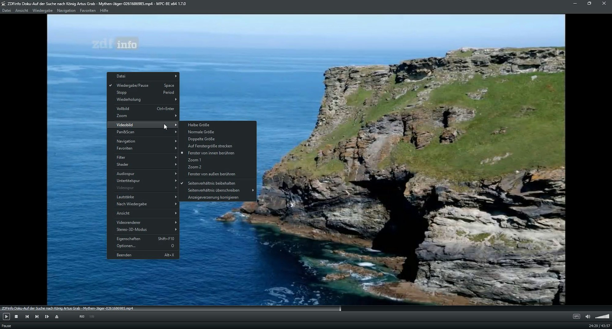 Screenshot des„Media Player Classic Black Edition“
