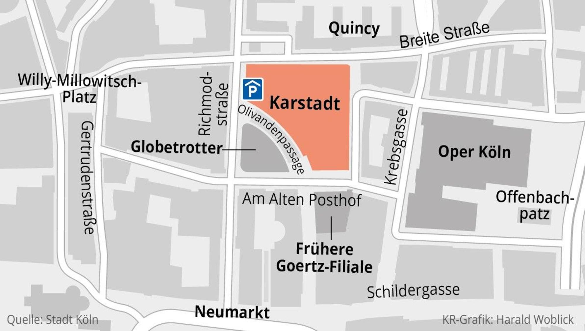 Das Umfeld von Karstadt in Köln.
