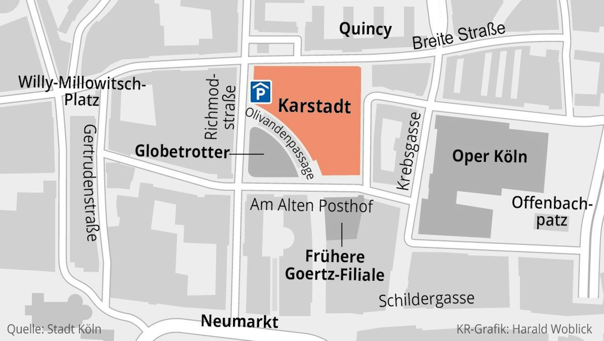 Das Umfeld von Karstadt in Köln.