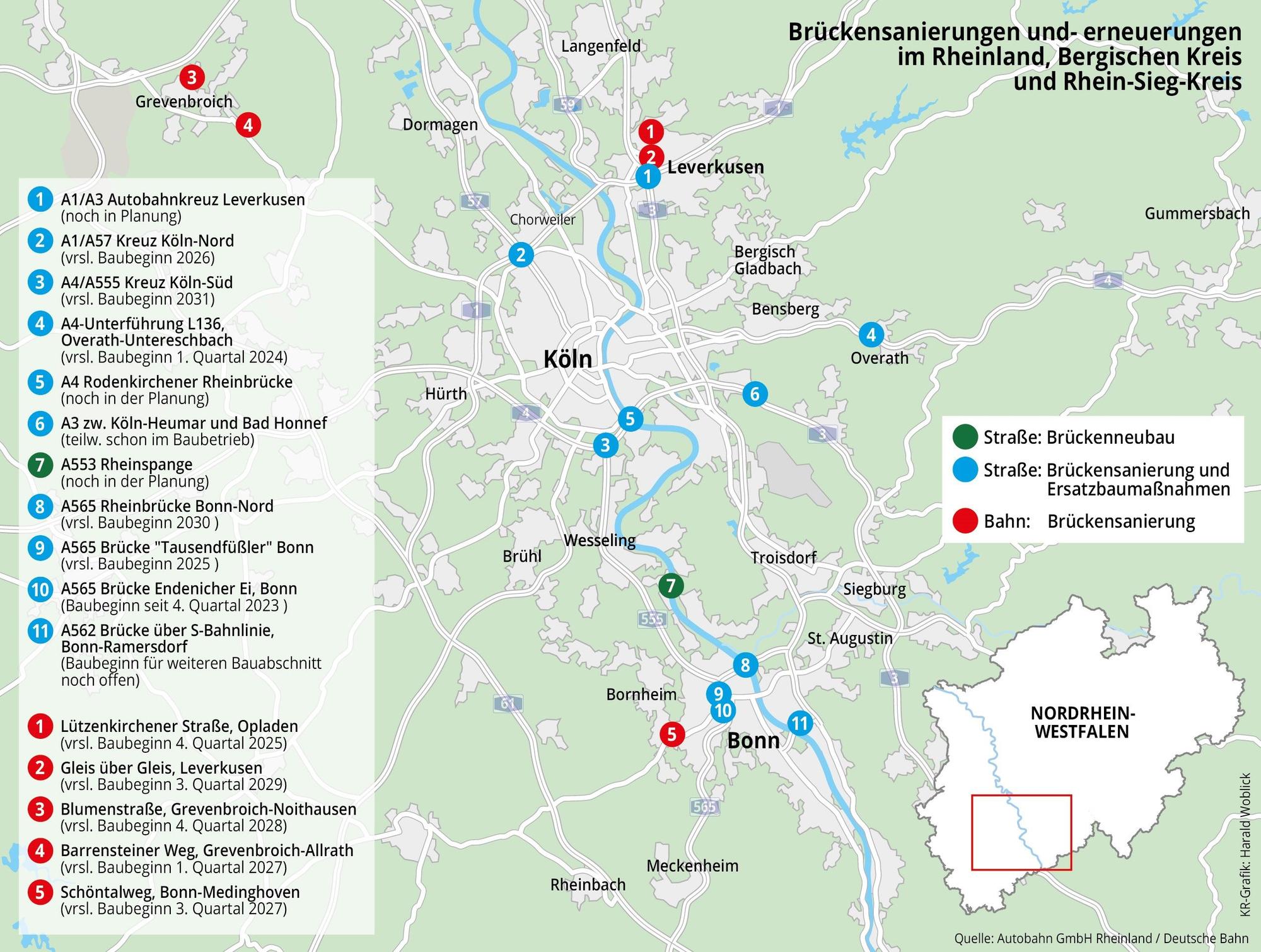 Die Brücken im Rheinland