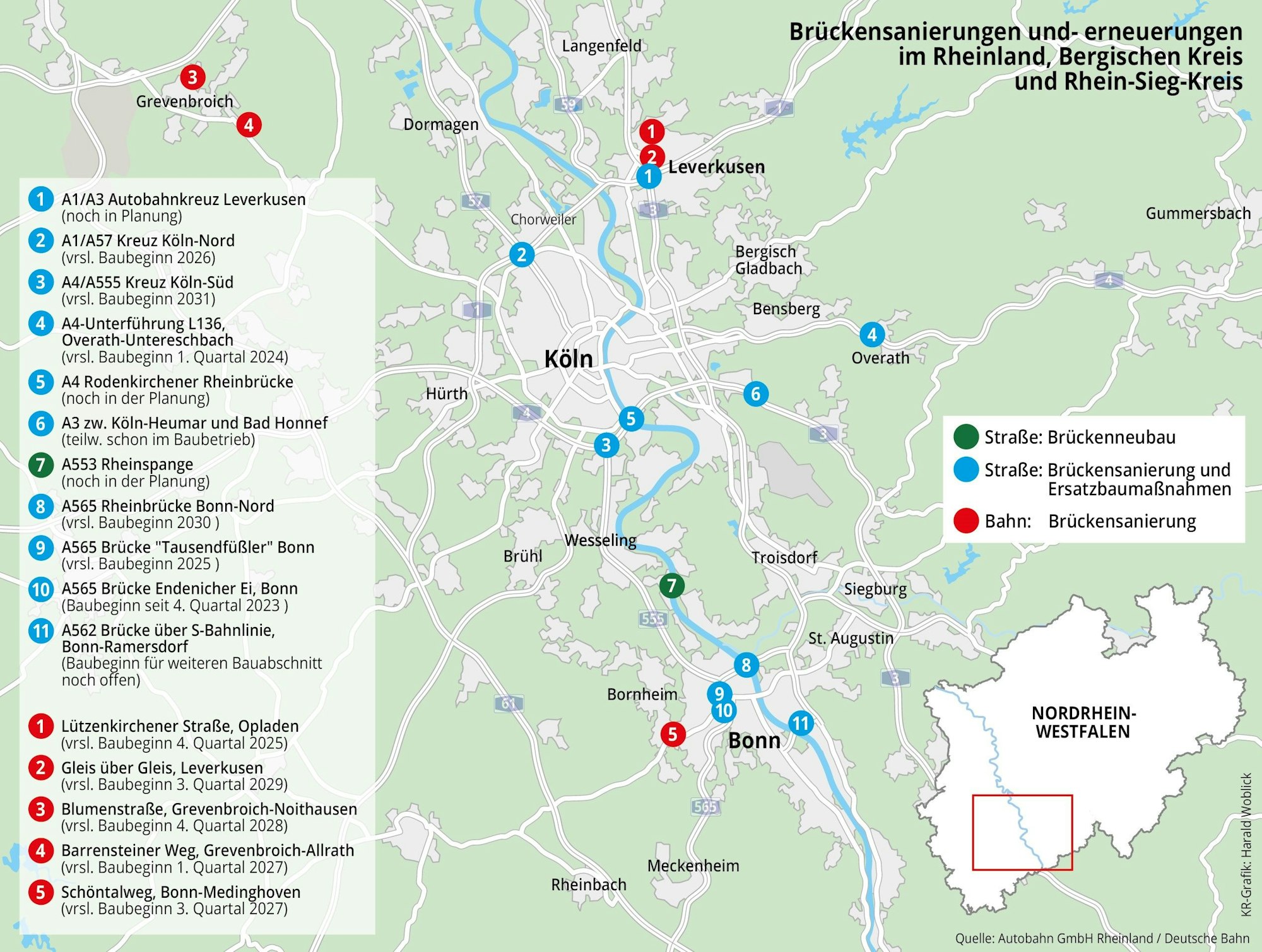 Die Brücken im Rheinland