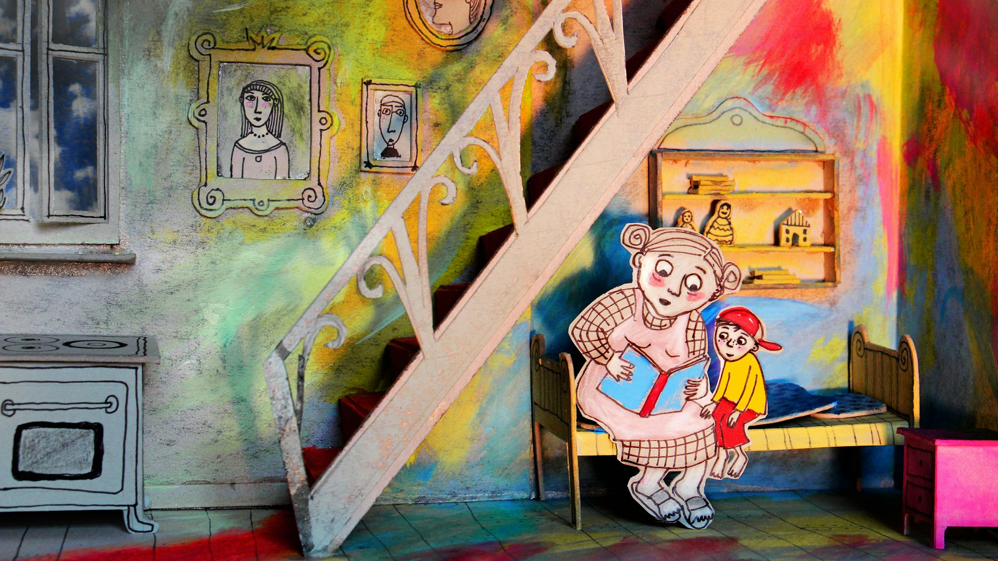 Ausstellung Antje Damm im Bilderbuchmuseum Burg Wissem in Troisdorf
Vielfach ausgezeichnet ist das Buch "Der Besuch"