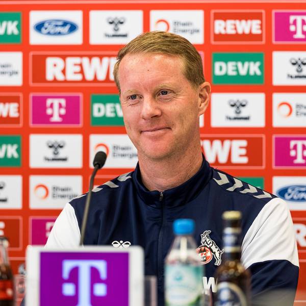 FC-Trainer Timo Schultz auf der Pressekonferenz vor dem Heimspiel gegen den SC Freiburg.