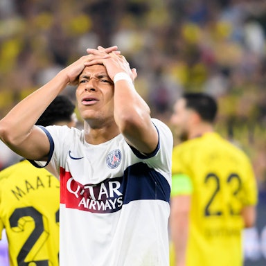 Kylian Mbappé nach einer vergebenen Torchance.