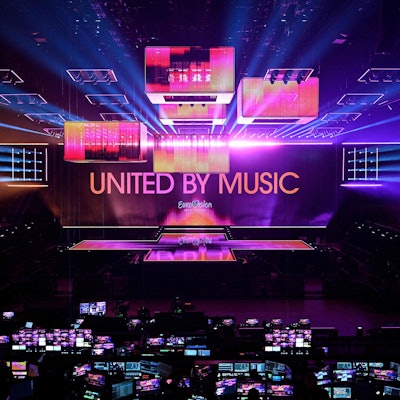 (FILES) The completed stage to be used at the Eurovision song contest (ESC) is pictured at the Malmo Arena, shown to the media at a press conference in Malmo, Sweden on April 25, 2024. "It's an opportunity for us to represent our culture. To show that we've got so much more to give people," Ukrainian singer Jerry Heil -- the stage name for Yana Chemaieva -- told AFP in an interview. "We just need to be visible," she said. A week of Eurovision Song Contest festivities kicked off on May 4, 2024 in the southern Swedish town of Malmo, with 37 countries taking part. (Photo by Johan NILSSON / TT News Agency / AFP) / Sweden OUT