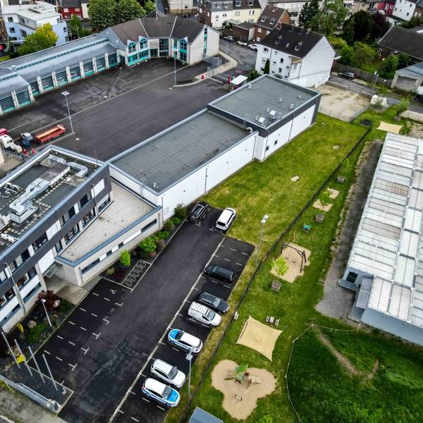 Drohnenaufnahme des Geländes der Euskirchener Feuerwache.