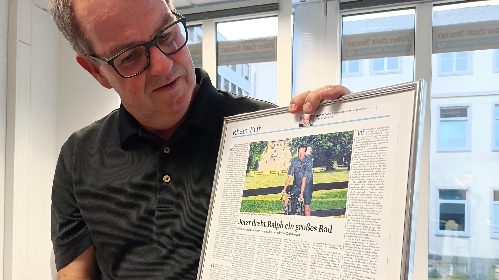 Ralph Jansen bei seinem Abschied in der Bergheimer Redaktion.