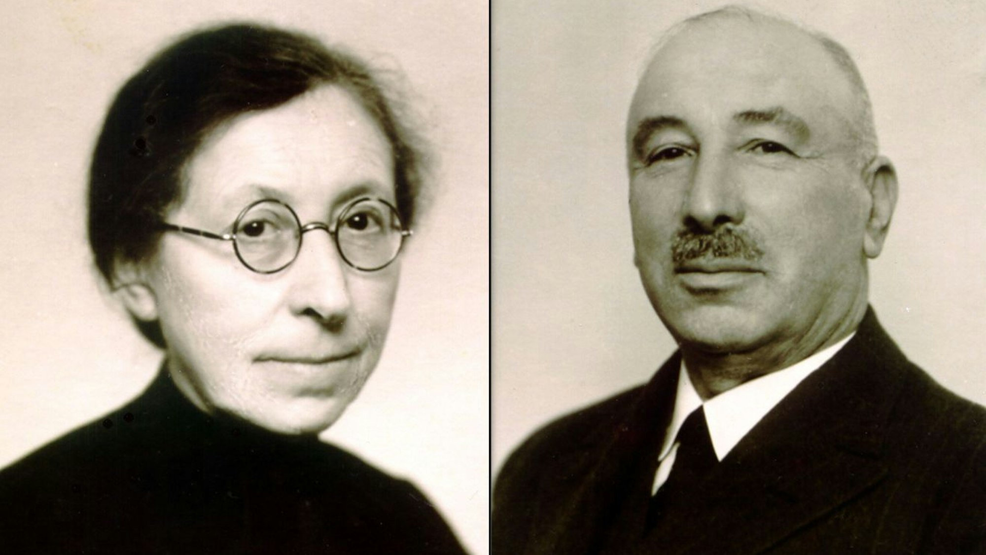 Porträtfotos der Eheleute Elvira (geborere Levano) und Gustav Kaufmann.