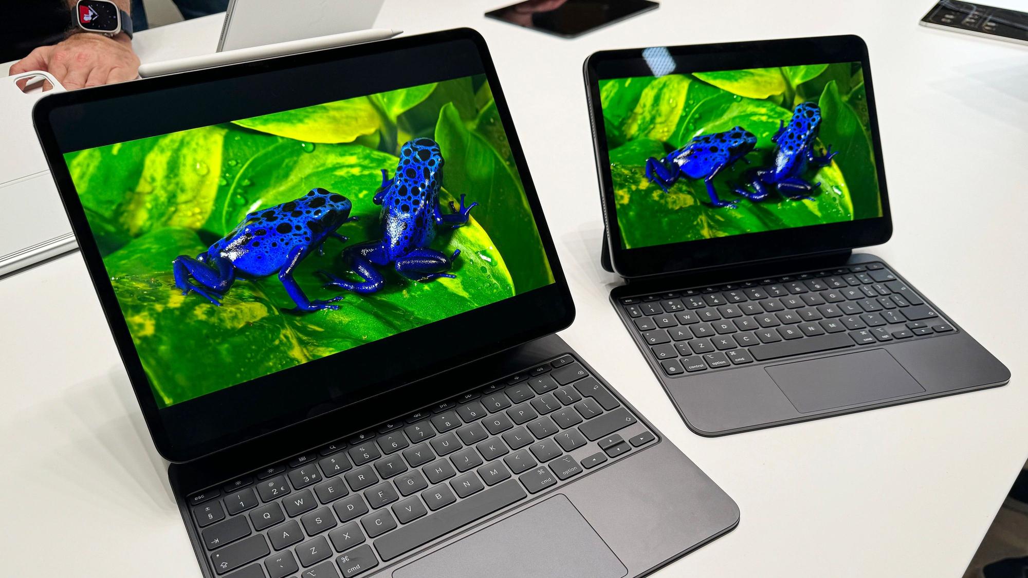 Großbritannien, London: Die neuen iPad-Pro-Modelle sind auf einem Event von Apple zu sehen.