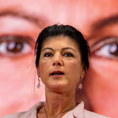 Nahaufnahme von Sahra Wagenknecht.