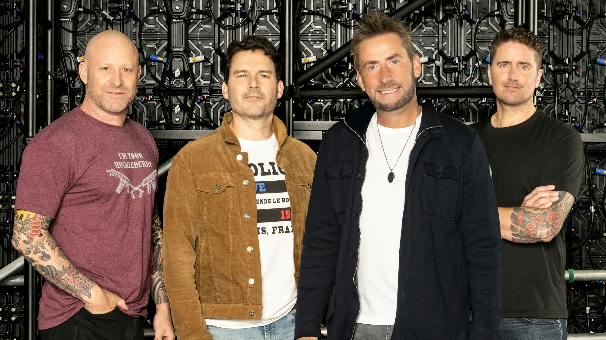 Die vier von Nickelback: Mike Kroeger, Ryan Peake, Chad Kroeger und Daniel Adair.