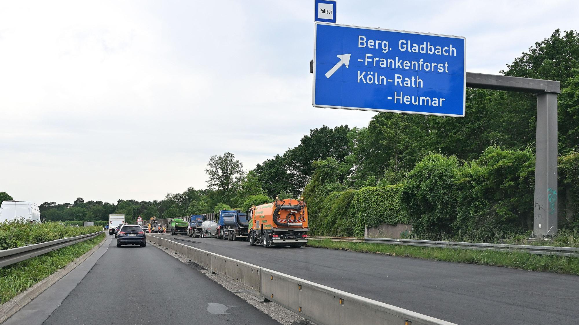 Bensberg. Baustelle auf der A4