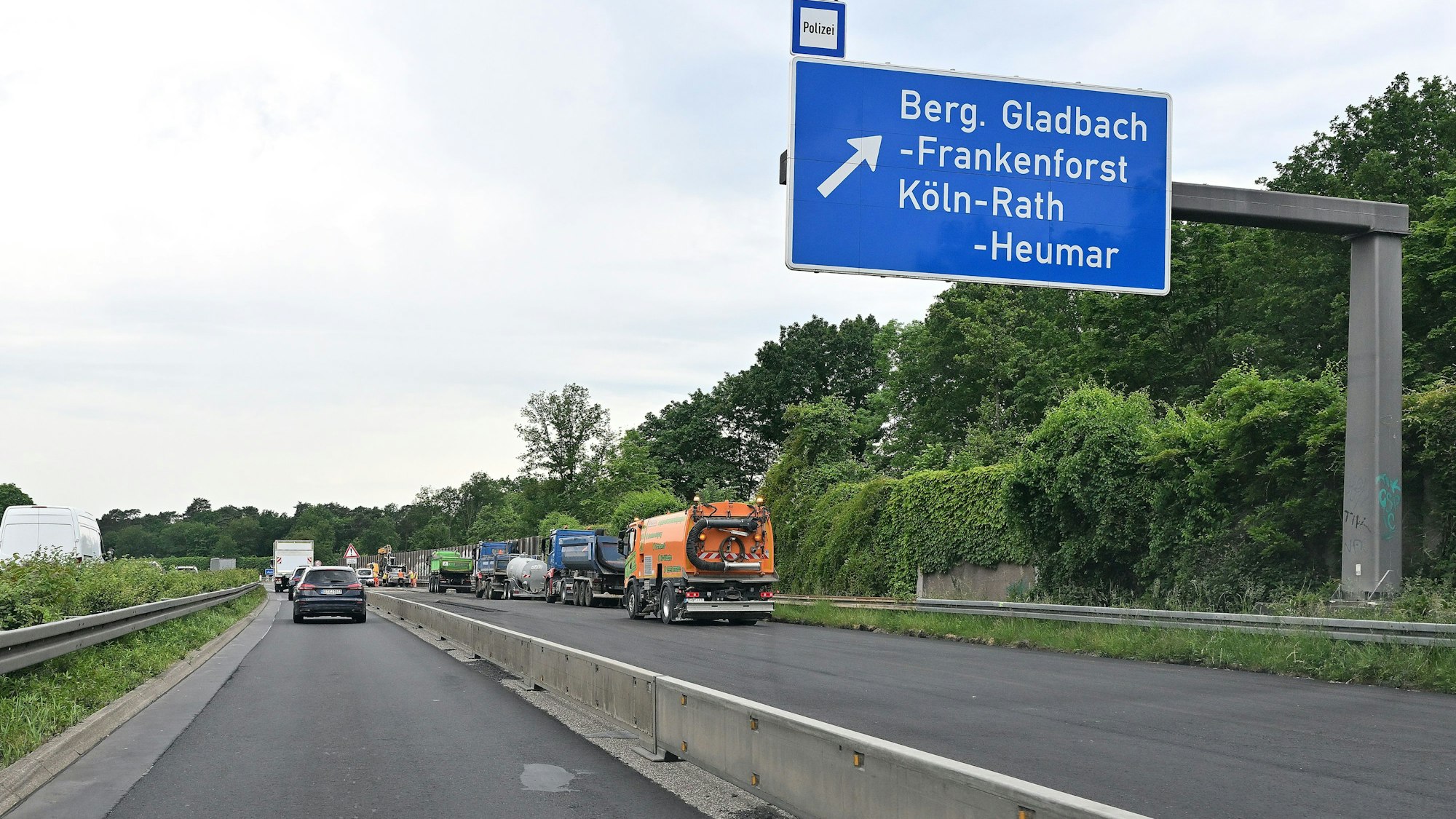 Bensberg. Baustelle auf der A4