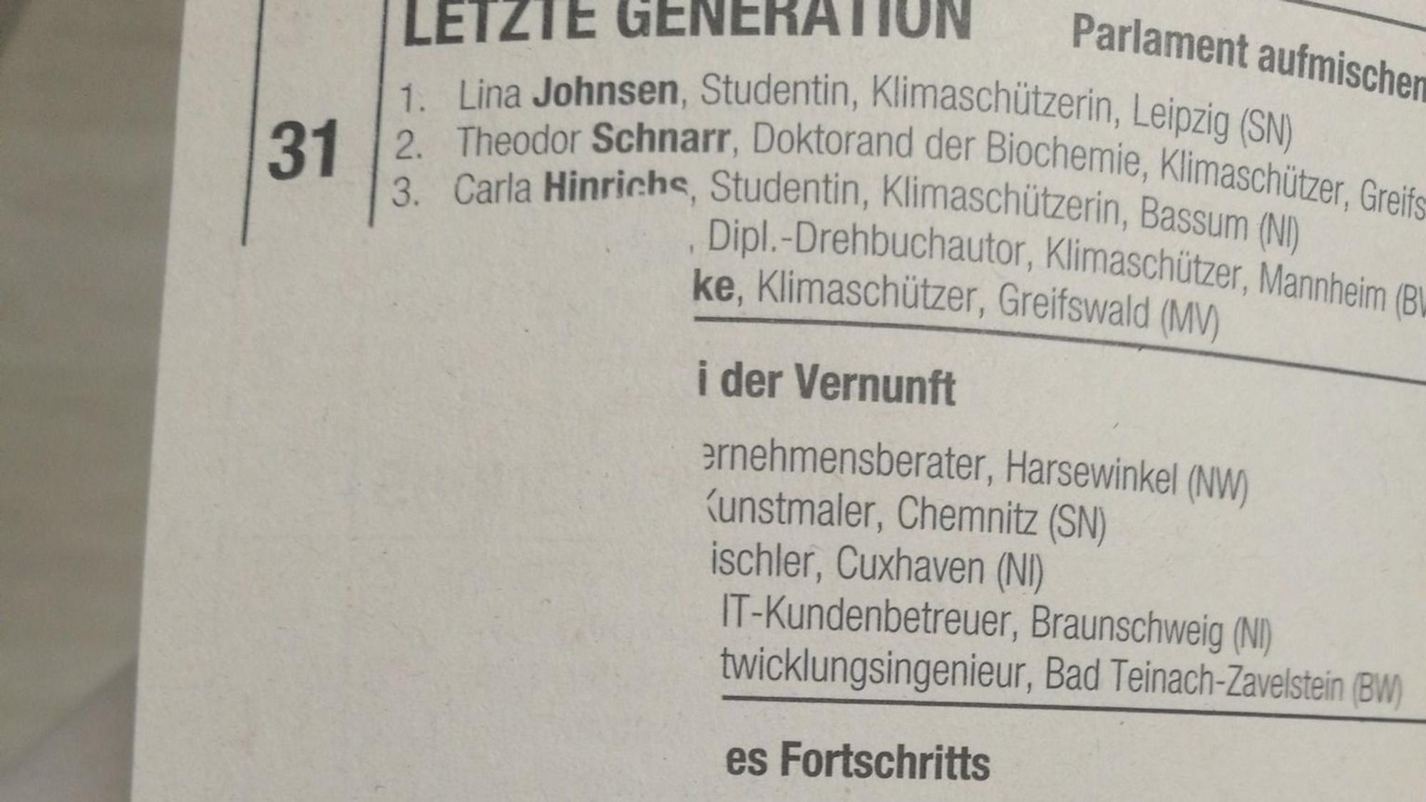 Auf dem Foto ist der fehlerhafte Stimmzettel zu sehen.