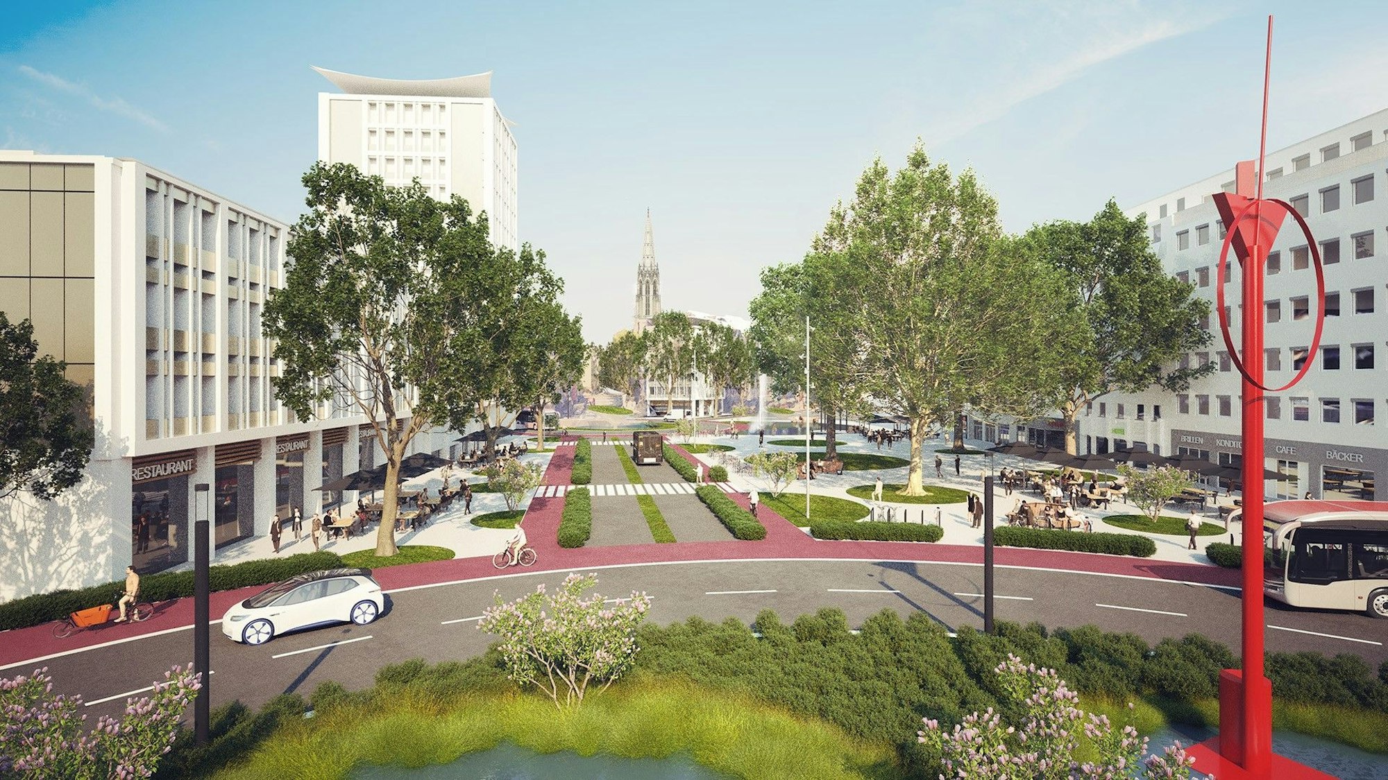 So könnte der Barbarossaplatz in einer fernen Zukunft mal aussehen, wenn es nach der CDU ginge.