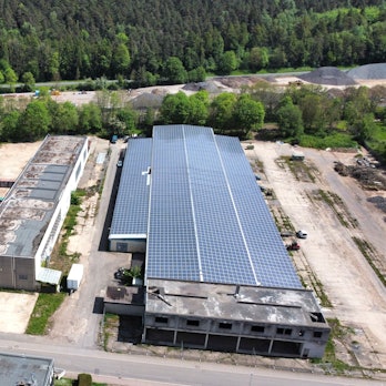 Blick von der Vogelperspektive auf die alten Milz-Hallen.