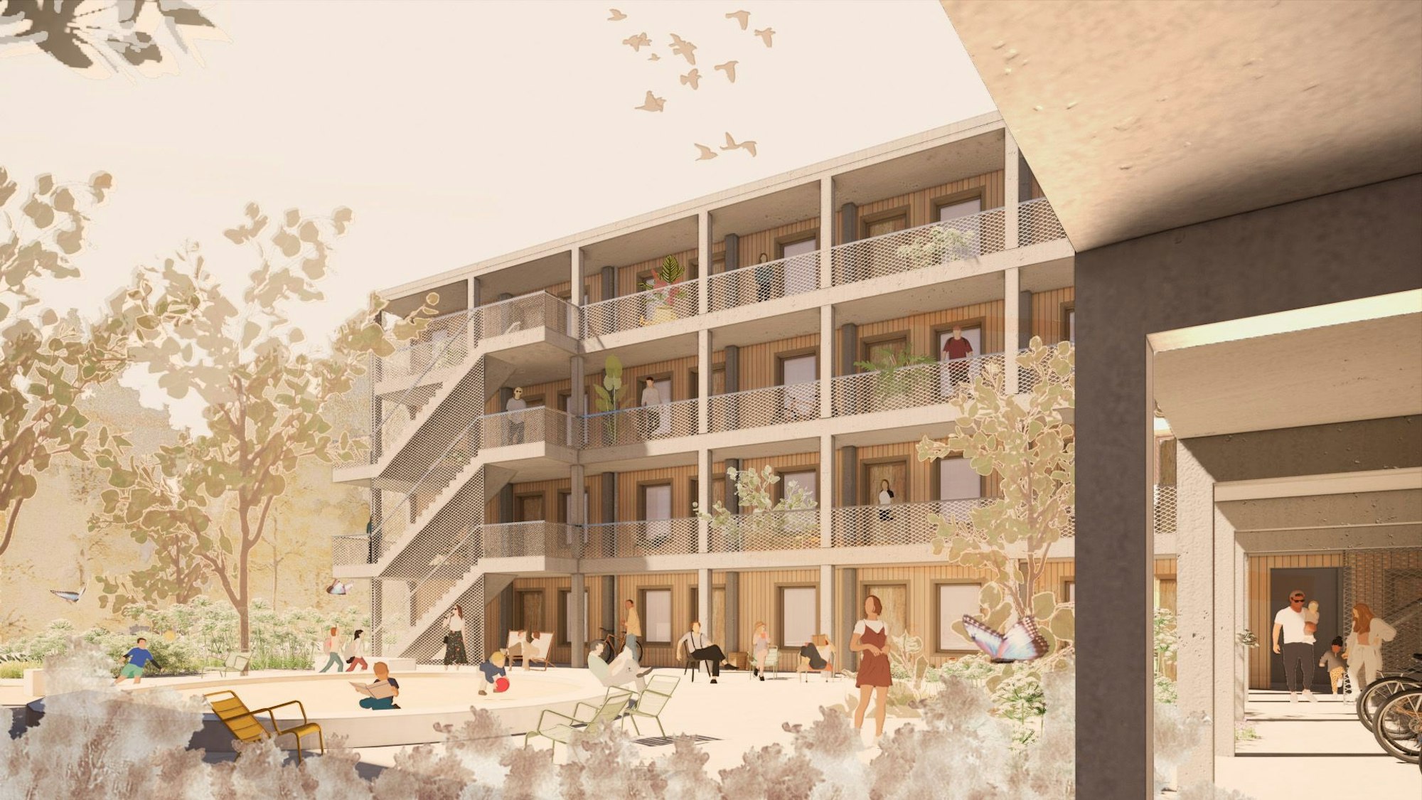 Visualisierungen des geplanten Bauprojekts auf dem Afrikanum-Gelände.