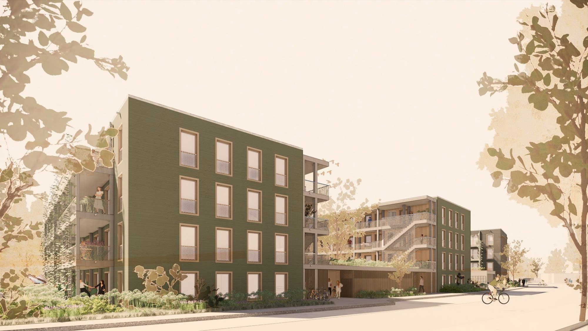 Visualisierungen des geplanten Bauprojekts auf dem Afrikanum-Gelände.