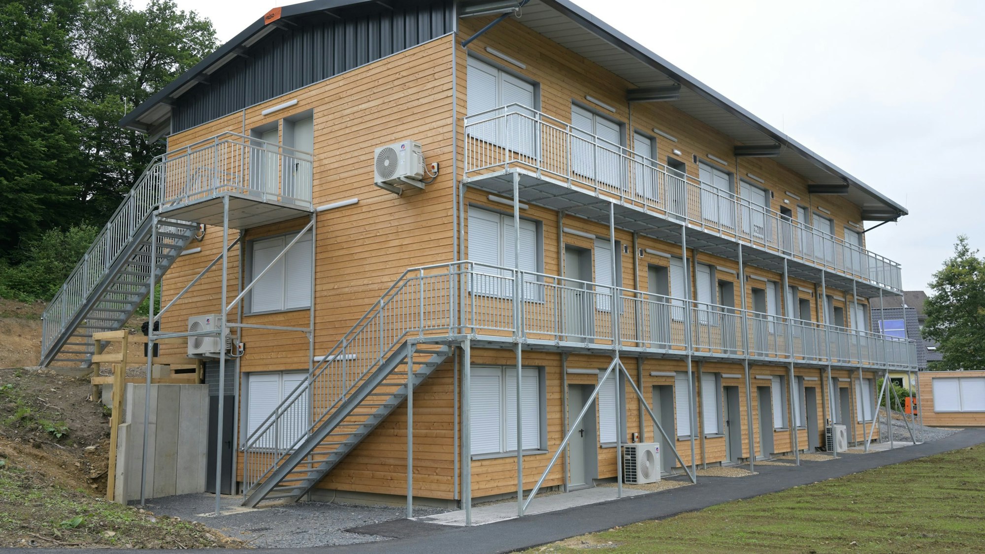 Das Foto zeigt die Unterkunft für Geflüchtete in Kürten-Mitte