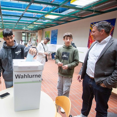 Juniorwahl an der Gesamtschule in Gummersbach-Derschlag.