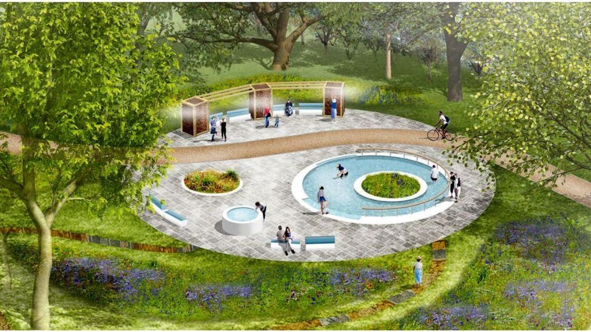 Eine Grafik zeigt einen der Pläne für den Schleidpark in Bad Mnstereifel.
