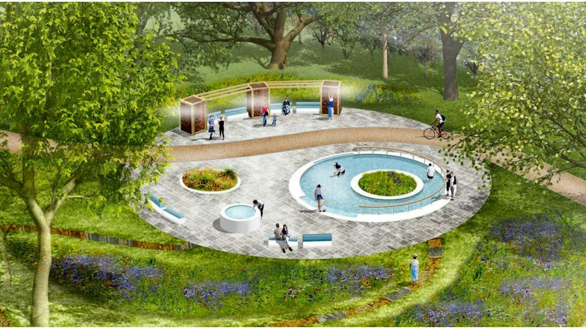 Eine Grafik zeigt einen der Pläne für den Schleidpark in Bad Mnstereifel.