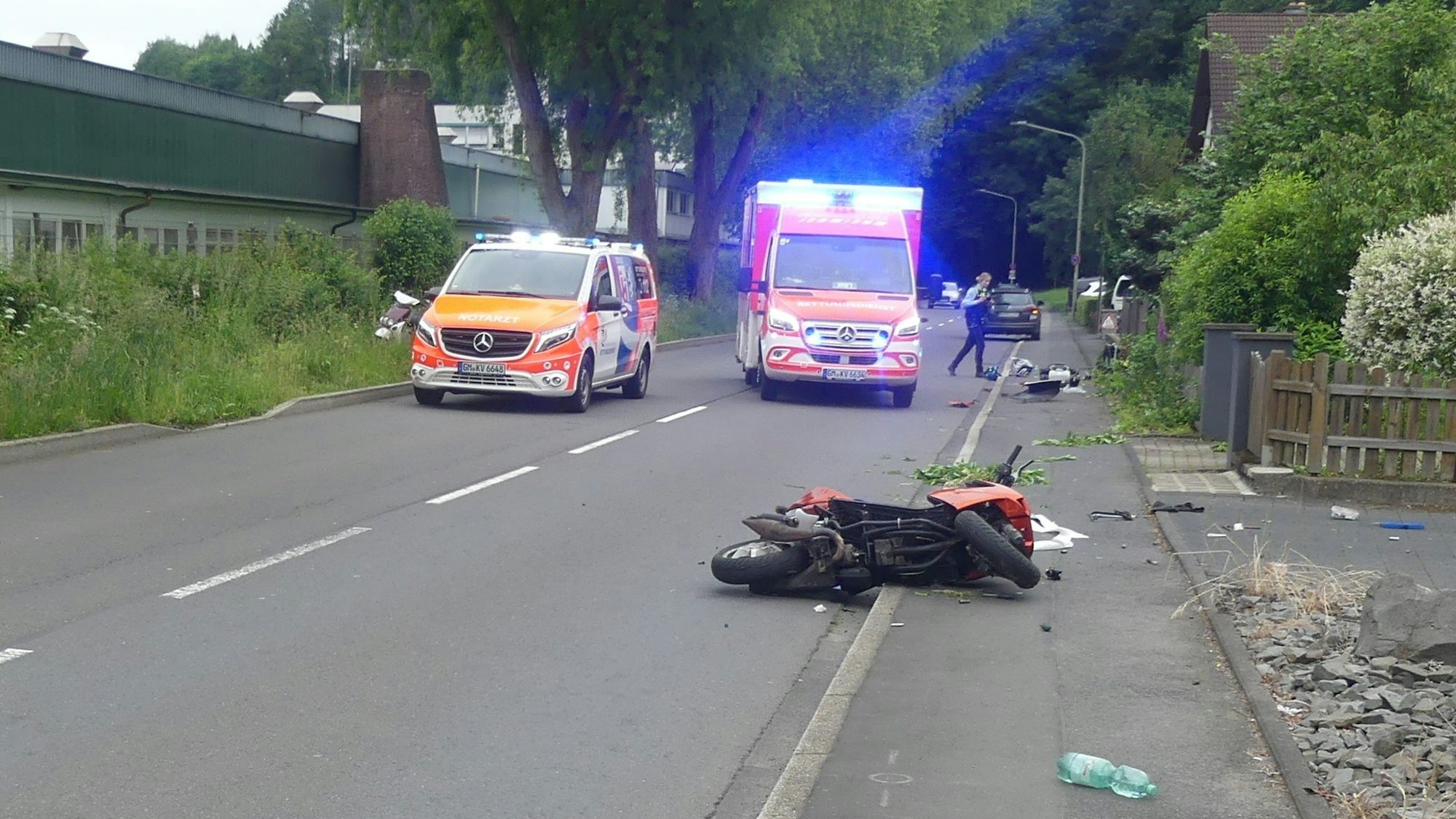 Verkehrsunfall mit getötetem Zweiradfahrer in Morsbach.
