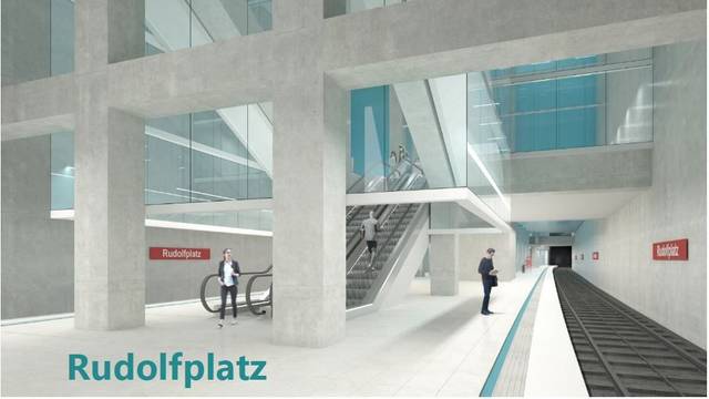 Eine Zeichnung von der Haltestelle Rudolfplatz.