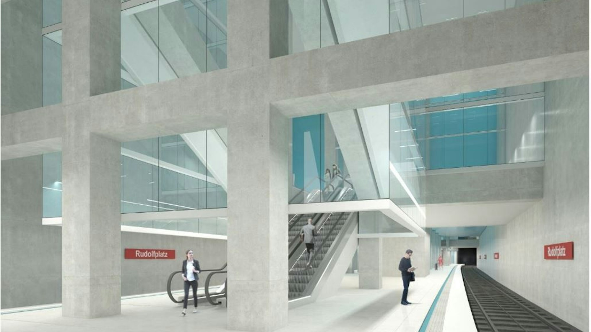 So könnte die neue U-Bahn-Station Rudolfplatz aussehen.
