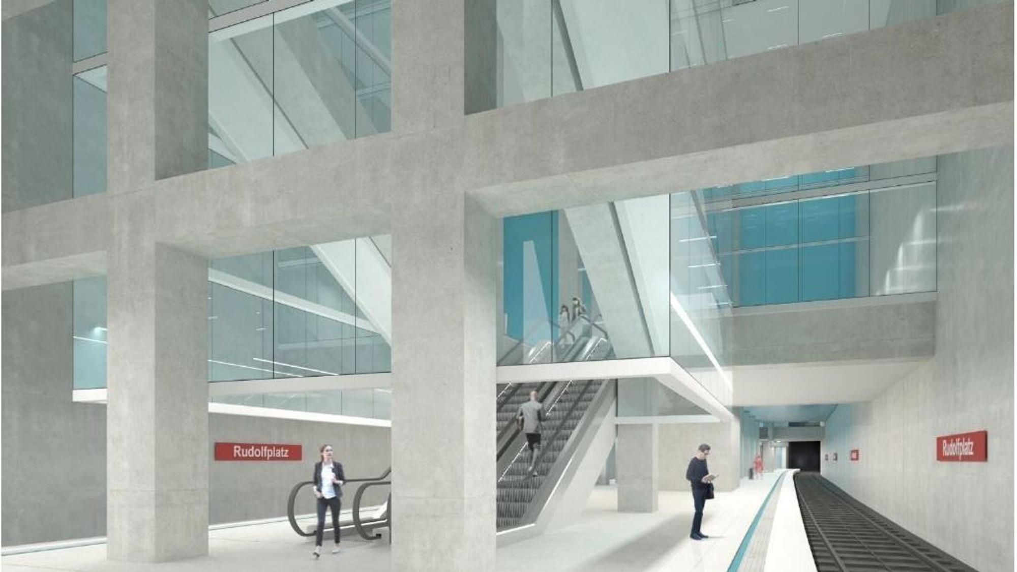 So könnte eine neue U-Bahn-Haltestelle am Rudolfplatz aussehen. Ob sie je gebaut wird, ist nach wie vor nicht geklärt.