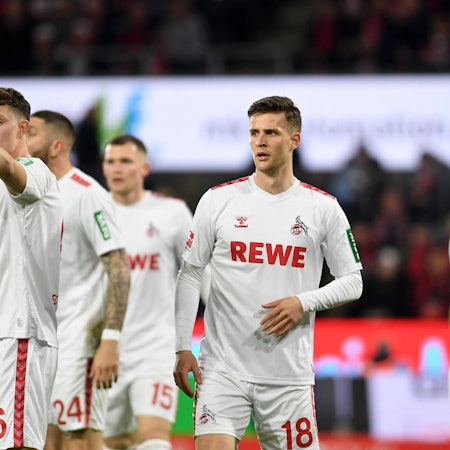 1Gibt die Richtung vor: Eric Martel (l.) und Rasmus Carstensen vom 1. FC Köln schauen nach vorne.