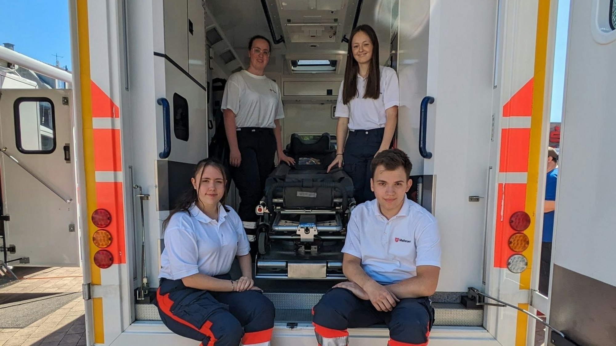 Lucy Wolber, Mia Mager, Klara May und Christoph Blank informierten über die Arbeit der Malteserjugend.