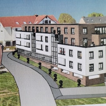 Eine Darstellung des umstrittenen Wohn- und Geschäftshauses in Herkenrath.