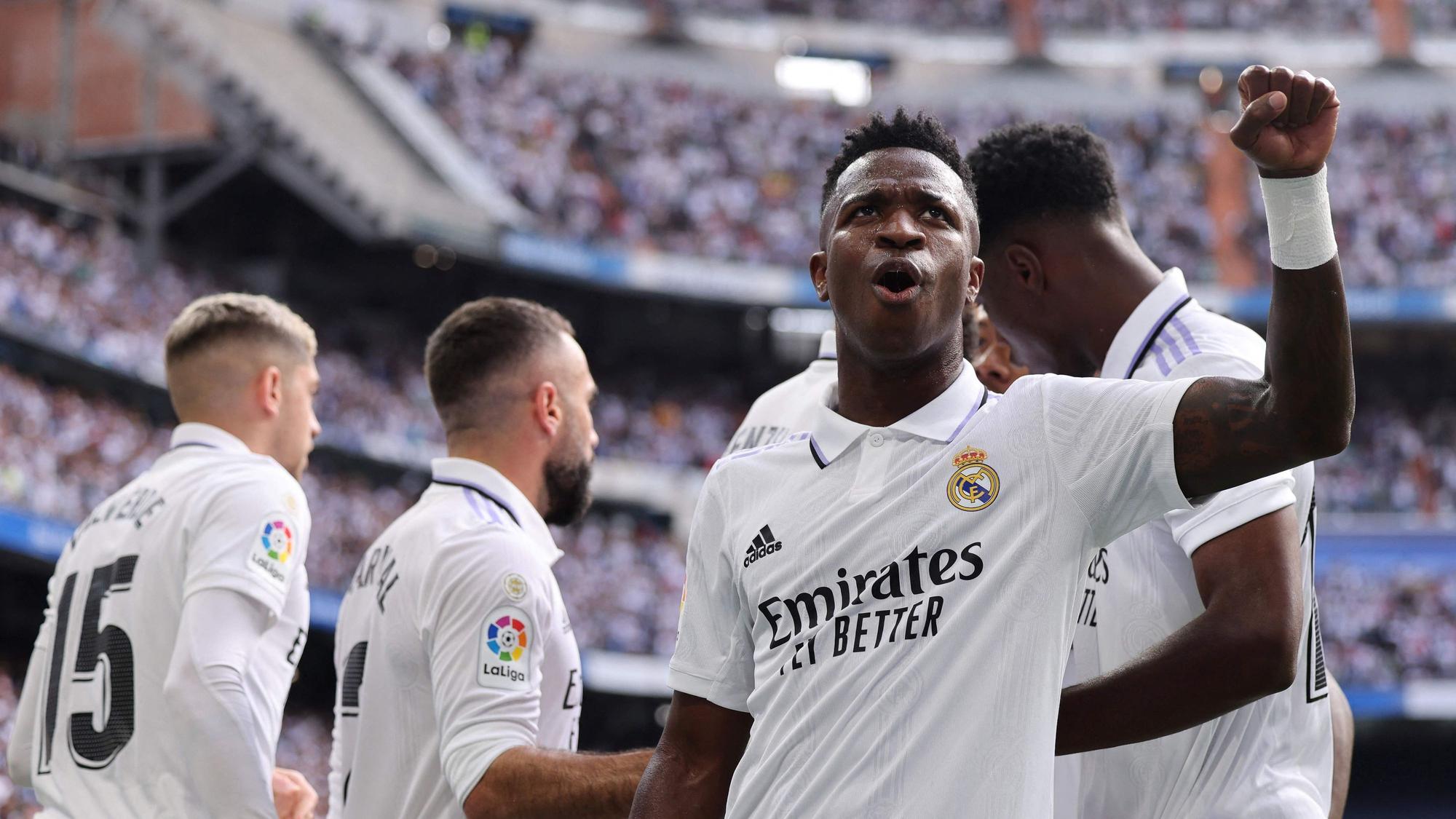 Der Fußballspieler Vinicius Junior beim Spiel.