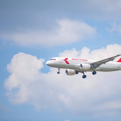 Ein Passagierflugzeug vom Typ A320-214 der Austrian Airlines. Eine ähnliche Maschine ist auf dem Weg von Mallorca nach Wien in ein Gewitter geraten.