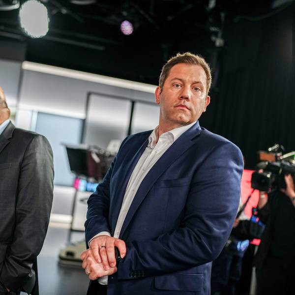 09.06.2024, Berlin: Omid Nouripour (l), Bundesvorsitzender von Bündnis 90/Die Grünen, und Lars Klingbeil, SPD-Bundesvorsitzender, nehmen an der Elefantenrunde der Parteivorsitzenden im Studio von RTL/NTV nach der Europawahl teil. Foto: Kay Nietfeld/dpa +++ dpa-Bildfunk +++
