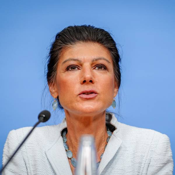 10.06.2024, Berlin: Sahra Wagenknecht, Parteivorsitzende vom Bündnis Sahra Wagenknecht (BSW) und Bundestagsabgeordnete, gibt eine Pressekonferenz nach der Europawahl. Foto: Kay Nietfeld/dpa +++ dpa-Bildfunk +++