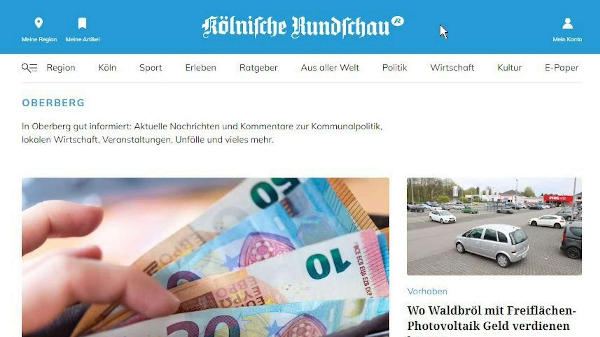 Die Internetseite der OVZ.