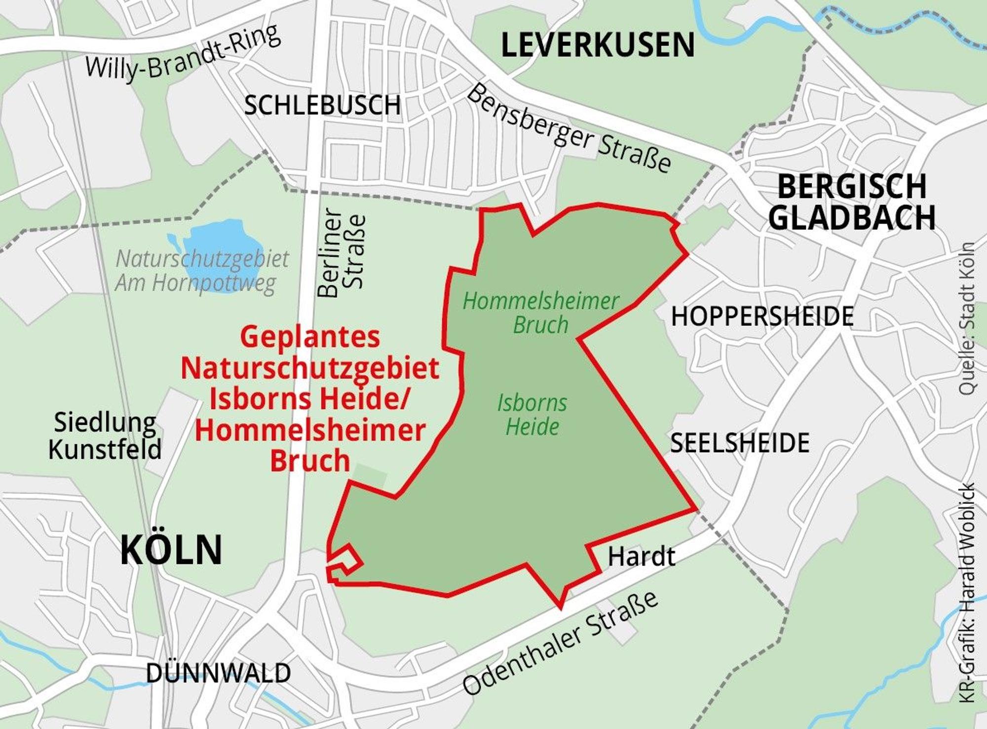 Grafik zum geplanten Naturschutzgebiet in Köln-Dünnwald