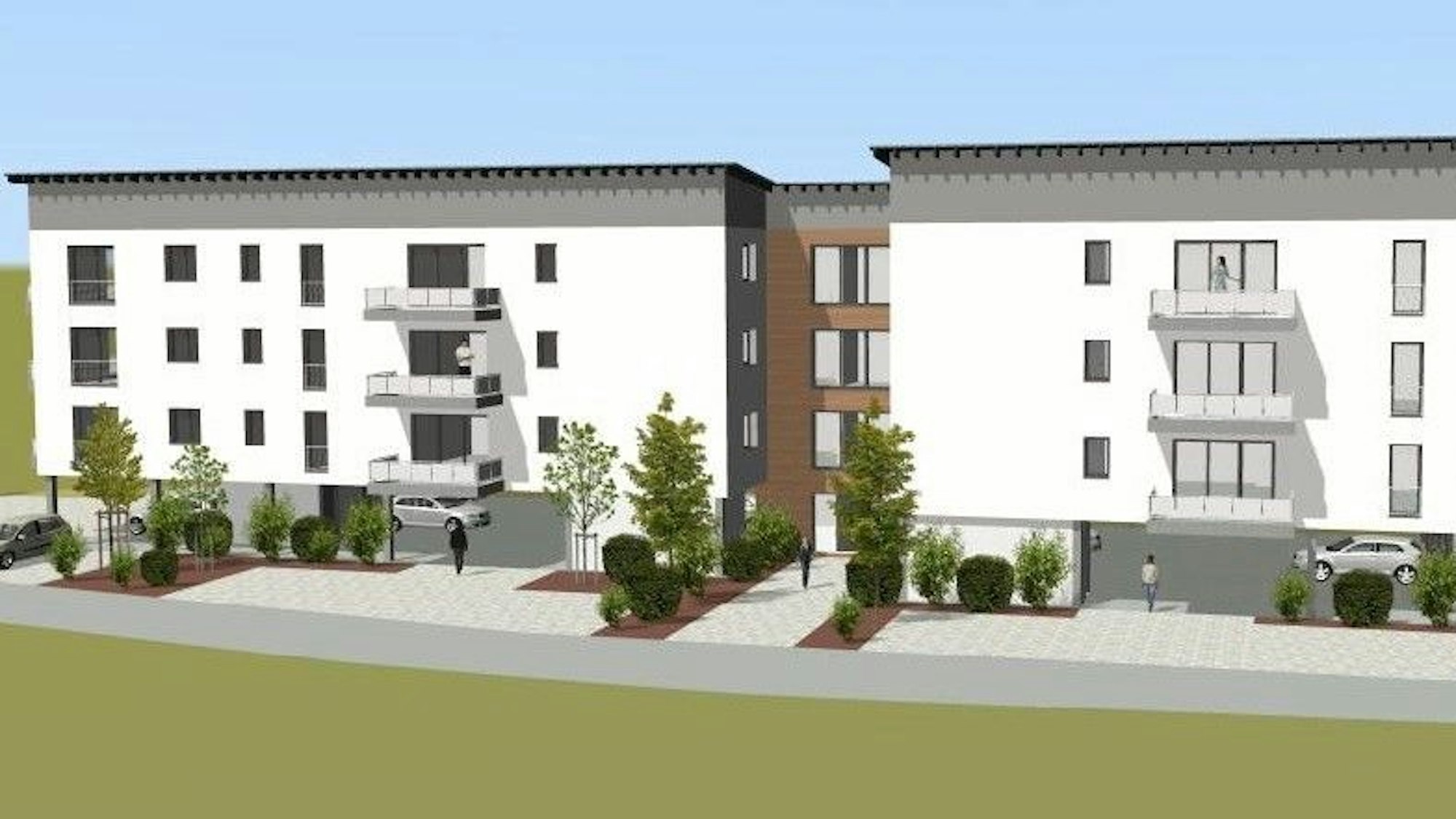 Zu sehen ist ein Entwurf der beiden Gebäude.