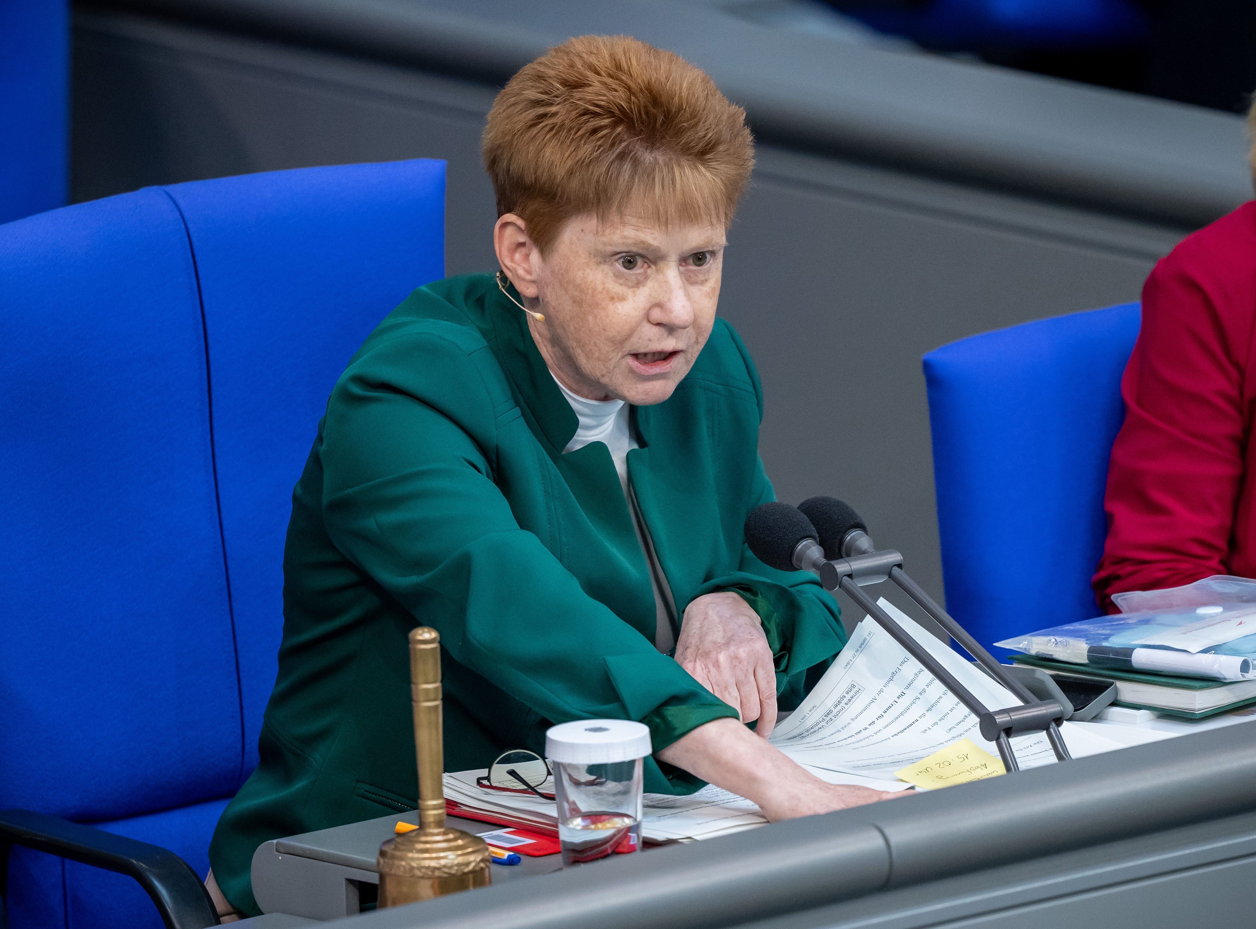 Petra Pau (Die Linke), Bundestagsvizepräsidentin spricht im Bundestag.