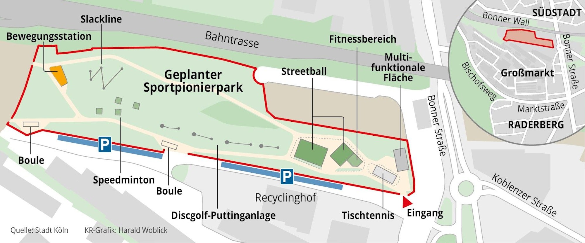 Lageplan des neuen Sportparks