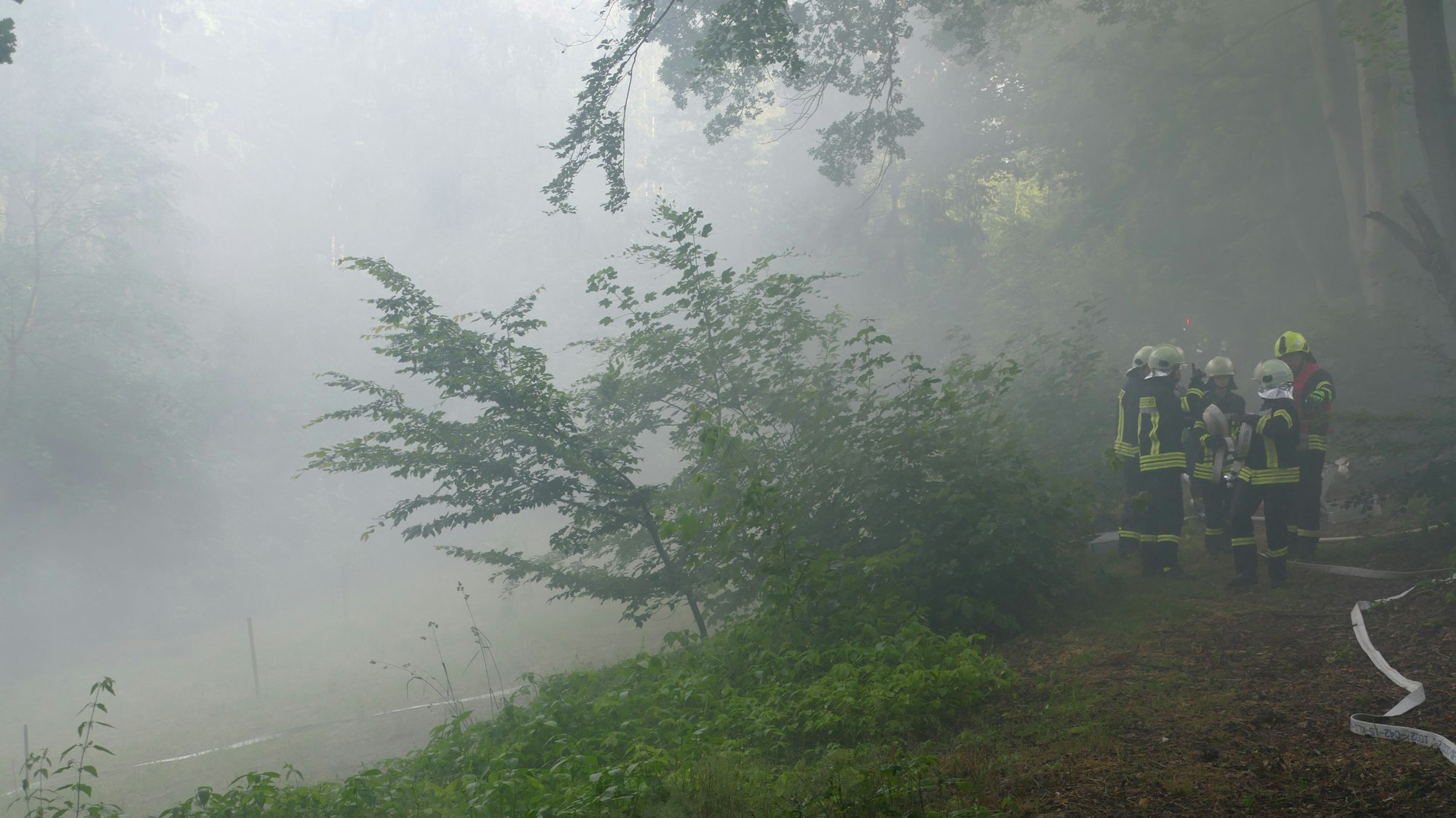 Was aussieht wie idyllischer Morgennebel, kommt in Wahrheit von einer Nebelmaschine, die Rauch simulieren soll.