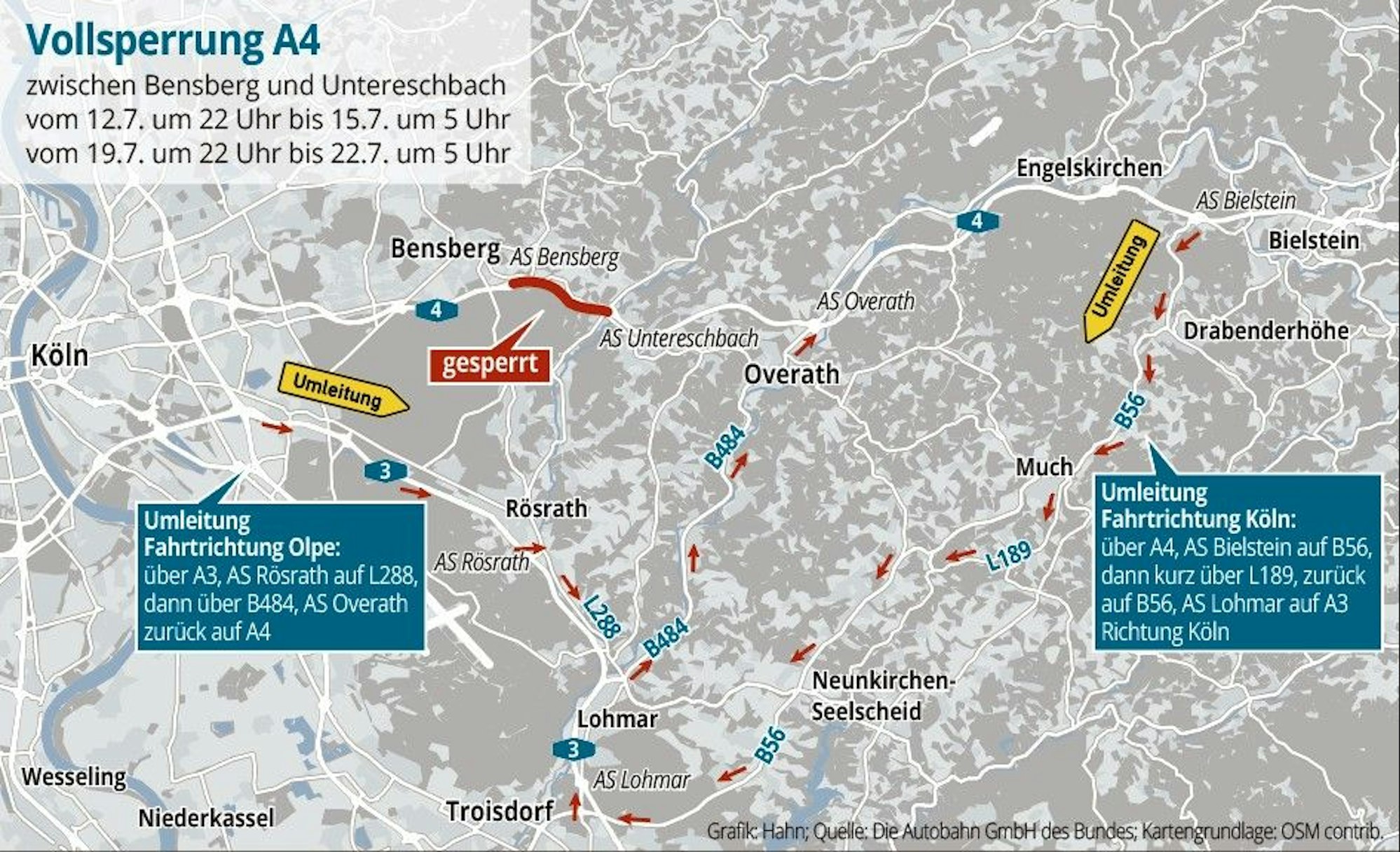 Vollsperrung Autobahn 4
Grafik Tobias Hahn