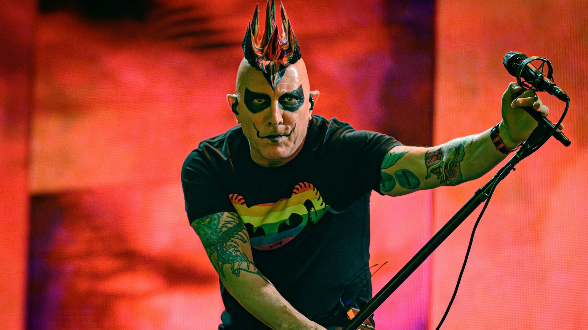 Sänger Maynard James Keenan von der Band Tool bei einem Konzert in der Kölner Lanxess Arena