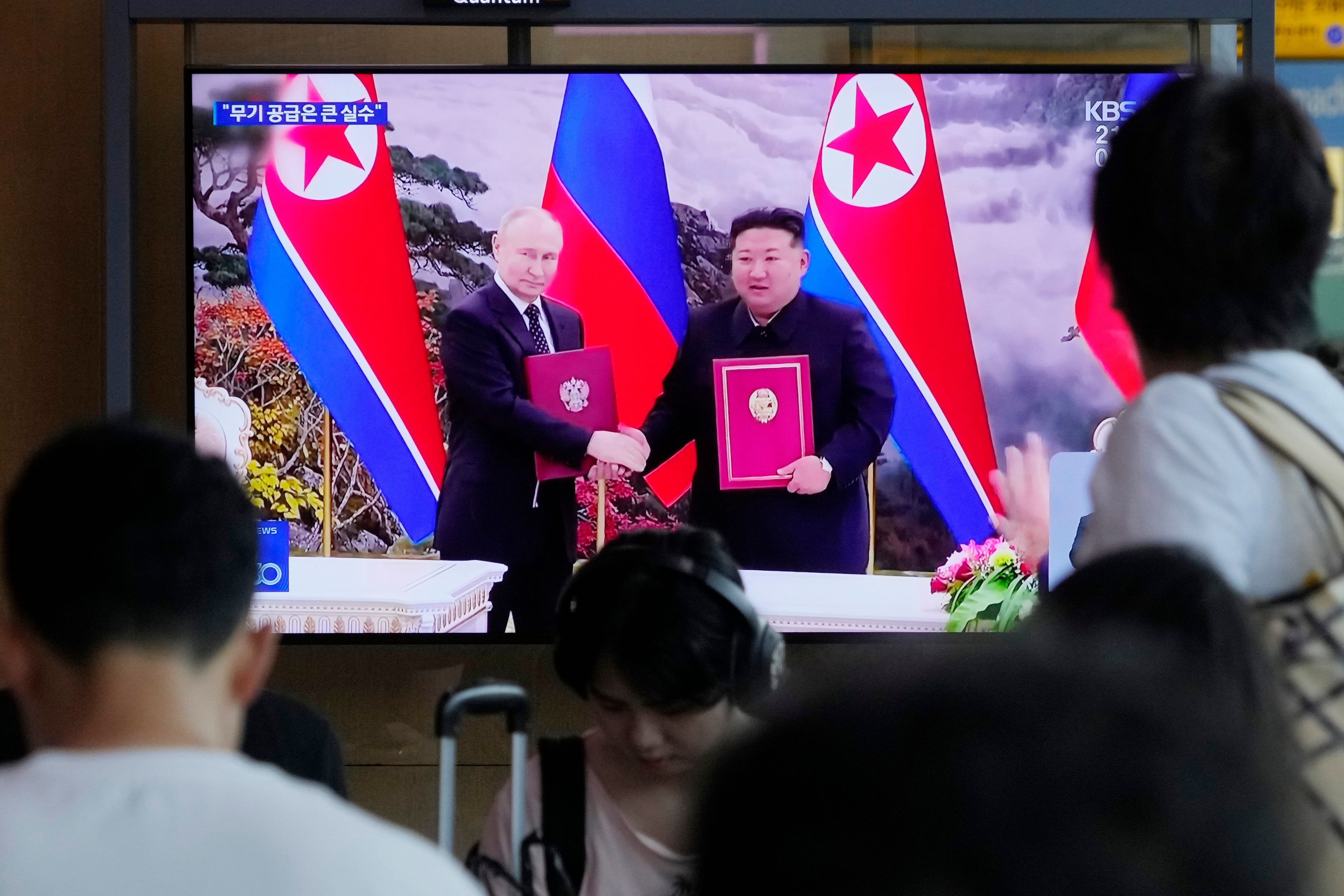Der russische Präsident Wladimir Putin mit Nordkoreas Machthaber Kim Jong Un.