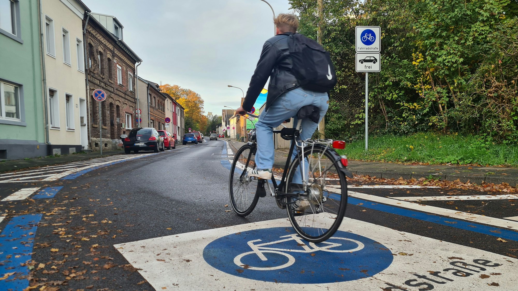 Eine Fahrradstraße in Bedburg.