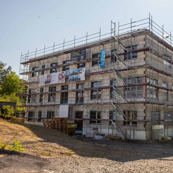 Blick auf die Baustelle des Medicenters in Nümbrecht. Dort soll das KMVZ einziehen.