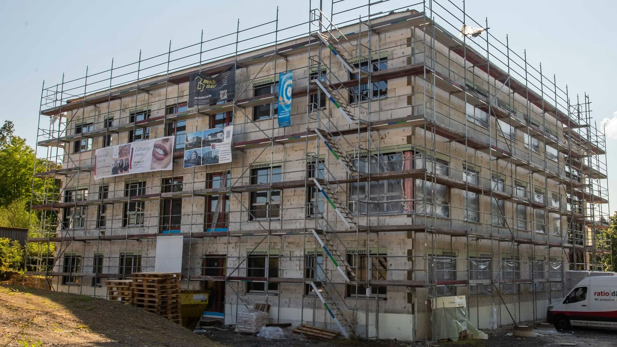 Blick auf die Baustelle des Medicenters in Nümbrecht. Dort soll das KMVZ einziehen.